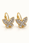 Women's Butterfly Figured Stone Gold Earrings – Hypoallergenic Stylish Elegant Butterfly Earrings