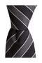 Grey Striped Black Classic Tie – 8 cm Wide - 6