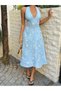 Rochie midi, albastru - 5