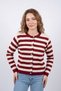 Women's Striped Pearl Button Detailed Crew Neck Knitwear Cardigan - 3