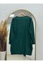 Sabinur Baklava Pattern Mini Gold Buttoned Cardigan-Sy3290 Emerald Green - 7