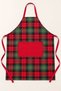 Christmas Themed Plaid Kitchen Apron |   Red Pocket with Adjustable Neck Strap |   66 X 80 cm - 4