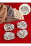 White-Transparent Rectangular Patterned Asymmetrical Button 3 cm Button 1 Pack 4 Pieces