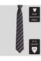 Grey Striped Black Classic Tie – 8 cm Wide - 4