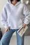 Women's Gray Oversized Hooded Sweatshirt with Stone Star Detail Nbg141 - 2