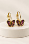 Women's Butterfly Figured Stone Gold Earrings – Hypoallergenic Stylish Elegant Butterfly Earrings - 2