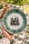 İnziva 6 Piece Porcelain 20 cm Cake Presentation Plate – Rustic Nostalgic Pattern - 7