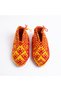 Çeyizlik Winter Hand Knitted Booties – Yellow Red Patterned – Size 36-37