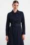 Shirt Collar Embroidery Detailed Soft Touch Overcoat Dark Blue 6913 - 2