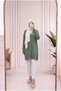 Sabinur Baklava Pattern Mini Gold Buttoned Cardigan-Sy3290 Green