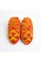 Çeyizlik Winter Hand Knitted Booties – Yellow Red Patterned – Size 36-37 - 5