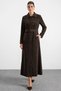 Shirt Collar Embroidery Detailed Soft Touch Overcoat Brown 6913 - 3