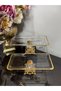Avangarde Gold Cast Iron Footed Gilded 2-Piece Rectangular Presentation Tray Dimensions 33*14*10 - 2