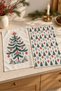 Nordic Folk Tree Scandinavian Pine Tree Green Tile Christmas Patterned Set of 2 Kitchen Towels 35X55 - 5