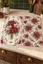 Poinsettia Bouquet Poinsettia Bow Burgundy Cream Christmas Patterned 2-Piece Kitchen Towel Set 35X55 - 2