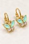 Women's Butterfly Figured Stone Gold Earrings – Hypoallergenic Stylish Elegant Butterfly Earrings - 4