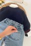 Boy's 3-Piece Set with Embroidery Detailed Knit Sweater and Shirt - Navy Blue - 2