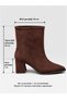 Brown Suede (Asely) Wide XL Cut Women's Heeled Boots - 7