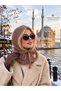 Women's Trendy Beanie Hat, Balaklava Model, Tan Color - 2