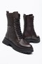 Genuine Leather Orthopedic Women's Boots Brown with Side Straps - 3
