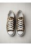 Women's Leopard Patterned Ankleless Sneaker Lace-Up Casual Sports Shoes - 6