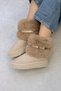 Dobra Women's Furry Wedge Heel Lightweight Boots P308-Beige
