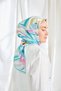 Silkhome Tivil Silk Scarf 11541 11 Ice Blue Mint Green Abstract Pattern - 4