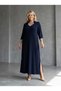 Women's Plus Size V-Neck Long Sleeve Slit Detailed Dress 5479-27