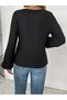 Women's Long Sleeve Boat Neck Ruched Camisole Blouse - 5