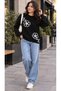 Women's Crew Neck Floral Detailed Knitwear Sweater