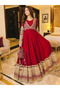 Red Heavy Embroidered Georgette Designer Gown - HRT101102 | Red-Size:2XL-44-Inches