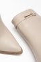 Women's Thin Heeled Boots Beige Buckle Flat Tpu Sole - 2