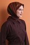 Tivil Pure Silk Scarf 9615 51 Brown Geometric Pattern - 3