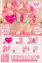 Party 8 Years Old Pink Butterfly Themed Birthday Balloon Set with Heart and Number Foil Balloons for Ages 1-9 - 2