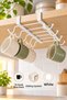 White Metal 10-Hook Plastic Cup Holder with Hooks, Cup Hanger with Hooks for Inside the Cabinet - 2