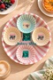 5 Piece Metal Breakfast and Presentation Set 26 cm Fruit Plate and 4 Snack Bowls Pastel Colored
