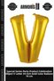 Special Series Party Product Celebration Item V- Letter 34 Inch Gold Color Balloon 76 cm