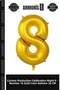 Special Production Organization Celebration Night 8- Number 16 White Gold Color Balloon 36 cm
