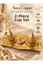Ottoman Motif Turkish Coffee Cup Set with Lid and Tray Special Metal Presentation Set