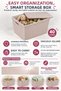 4-Piece 40Lt Storage Box with Lid - Children's Toy Organizer Multi-Purpose Baby Room Organizer Pink - 3