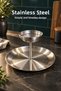 2-Tier Stainless Steel Fondue Presentation Plate |   Chocolate Cheese Sauce Bowl Serving Stand Desktop Set - 7