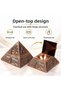 Turkey Themed Metal Pyramid Ashtray Incense Burner Jewelry Box with Lid Decorative Gift 12X12 cm - 3