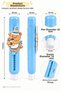 Teddy Bear Length Adjustable Eraser Pen Type 100mm Blue Vd076 - 5