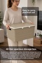 4-Piece Decorative Storage Box - Kitchen Bathroom Cabinet Organizer with Lid 40Lt Beige - 2