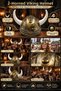 Viking Helmet Hat with 2 Horns Plastic Gold Antique Look Party Costume Accessory - 6