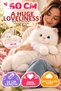 White Realistic Cat-Looking Plush Cat 50 cm Long Furry Soft Cuddly Decorative Toy Cat