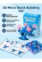 3D Blue Figure Micro Block Building Set - Mini Pixel Lego Type Toy with Gift Box - 2