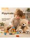 30 cm Plush Teddy Bear with Ribbon – Soft Textured Sitting Teddy Bear Toy, Sleeping Companion, Gift - 7