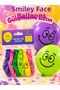 Smiling Face Printed Balloon Set of 6 – Mixed Color Birthday and Party Decoration Balloons - 6