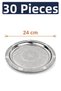24 cm Authentic Patterned Chrome Steel Kebab, Grill, Appetizer, and Serving Plate